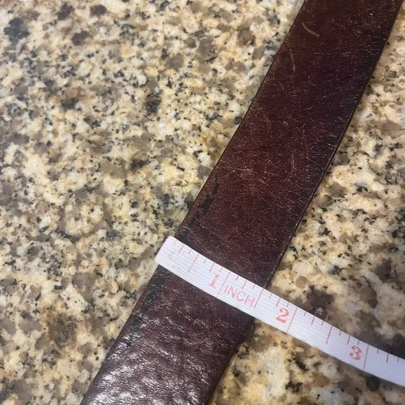 Vintage 90’s Men’s M Fossil Brown Leather Belt - Picture 8 of 10